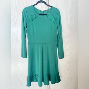 Ann Taylor forest green long sleeve dress